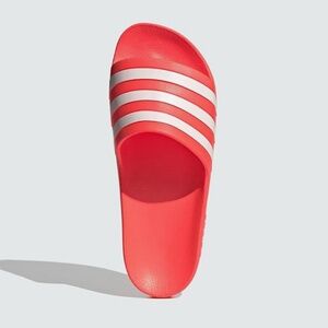 ADIDAS ADILETTE AQUA UNISEX'S SLIDES/ RED SUN/WHITE/ RED SUN  SIZE: 8W - 7M